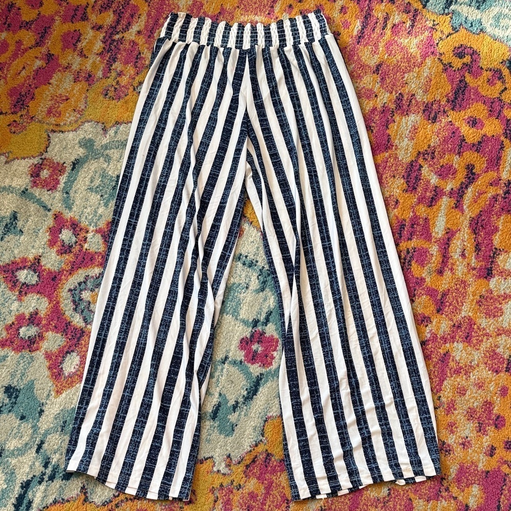West Loop Navy and White Striped Pants - Picture 5 of 5
